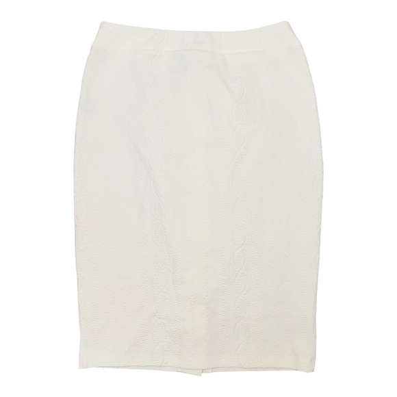 J. McLaughlin White and Gold Pencil Skirt for Work - Picture 2 of 5